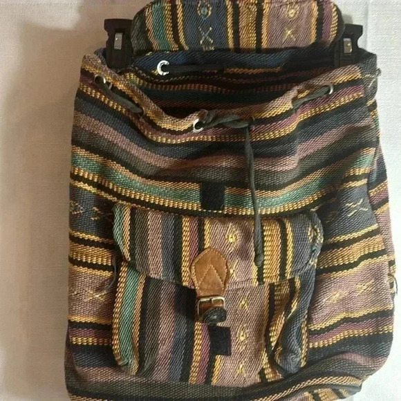 Hippie Aztec Peruvian‎ VINTAGE Backpack -Excellent condition adjustable straps main image 11